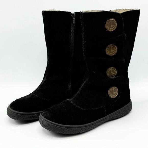 Livie & Luca Black Suede Tiempo Boots with Clock-Like Buttons - Little Kid US si - Picture 2 of 14
